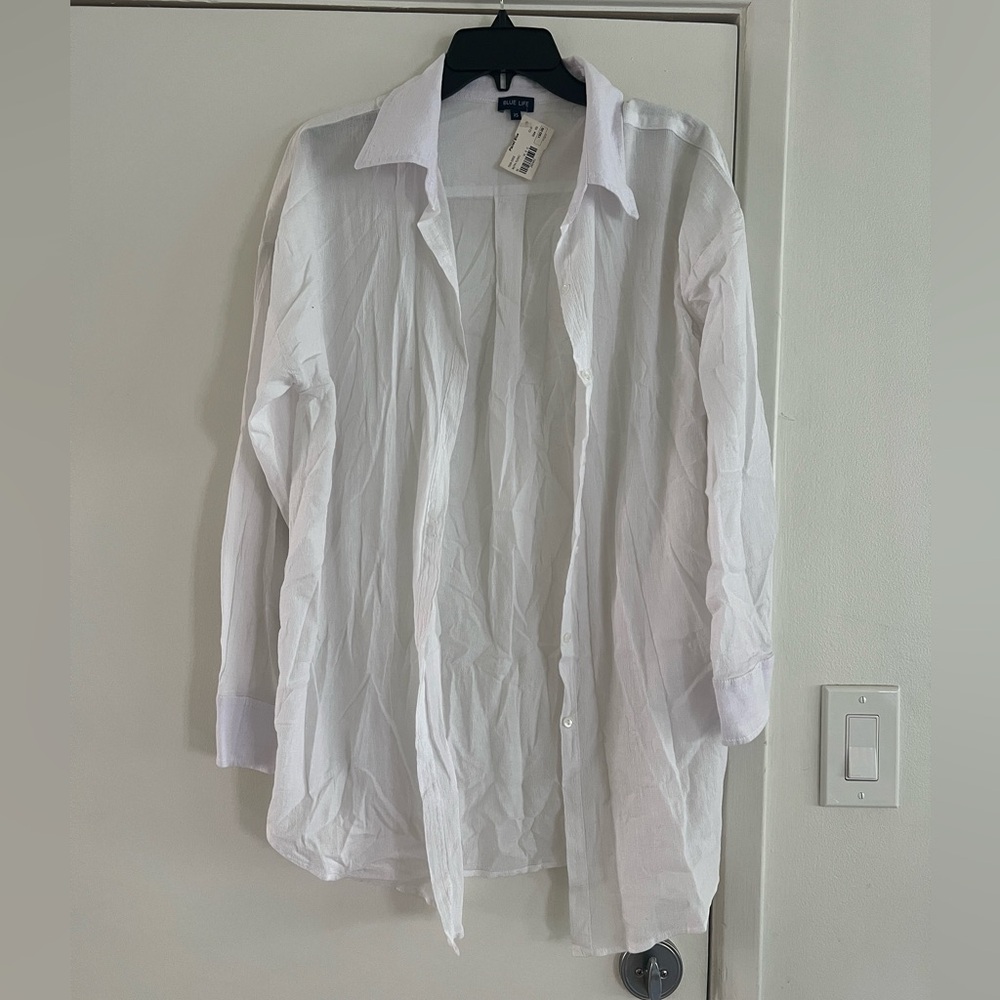 Blue Life - button down bathing suit cover up - size xs